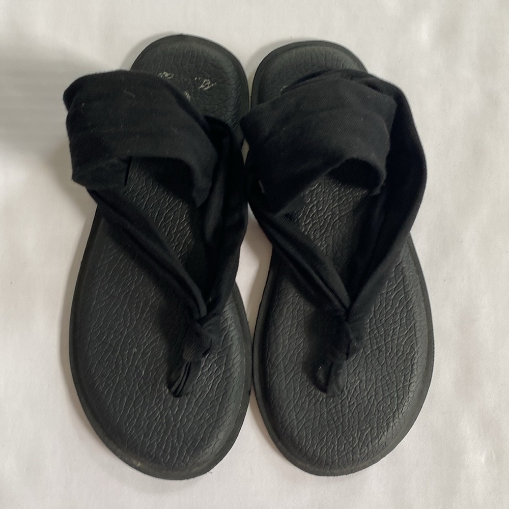 Black Slingback Thong Flip Flops - Picture 5 of 5